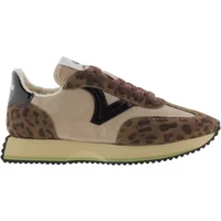 Baskets en nylon imprimé animal et cuir fendu femme Victoria Cosmos
