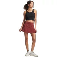 Mini jupe plissée en velours femme Superdry Vintage