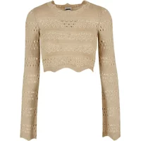Pullover crop tricot au crochet femme Urban Classics