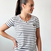 T-shirt femme Les Poulettes Fitness Marinière
