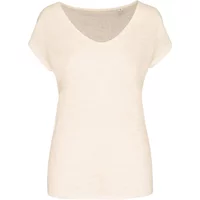 T-shirt col V en lin femme Spasso