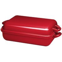 RIESS Bratpfanne mit Deckel 37x26cm Rot rouge foncé