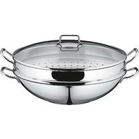 WMF Wok Macao Induction 4 pièces, poêle wok 36 cm Cromargan argent