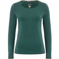 SPIRIT OF OM Haut de yoga pour femmes Chakra-Flower Bambou vert foncé | XS