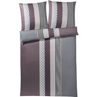 JOOP Satin-Bettwäsche Cornflower Stripes 70x90 / 140x200cm (Deep Wine) baie