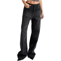 Jeans Loose taille mi-haute femme It's Basic Rhinestone