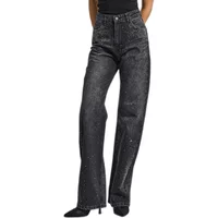 Jeans Straight taille mi-haute femme It's Basic Rhinestone