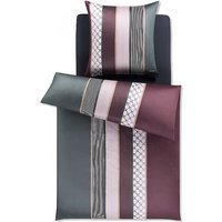 JOOP Parure de lit en satin Cornflower Stripes 70x90cm / 140x220cm Deep Wine baie