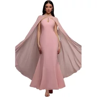 Robe en mousseline à cape femme Goddiva Maxi