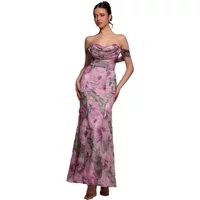 Robe en mousseline jacquard femme Goddiva Maxi