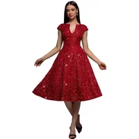 Robe trapèze en jacquard femme Goddiva Midi