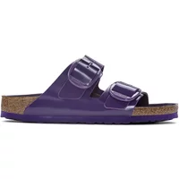 Mules femme Birkenstock Arizona Big Buckle Natural Leather Patent