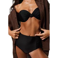 Bas de maillot de bain la taille haute et plis latéraux femme Diverse Lija