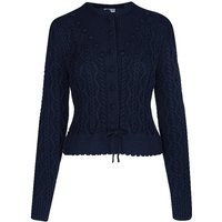 GOTTSEIDANK Gilet traditionnel en tricot LENE bleu marine | S