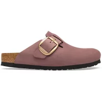 Sabots cuir femme Birkenstock Boston Big Buckle Nubuck