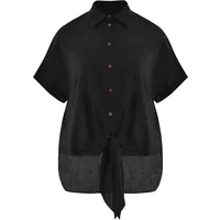 Chemise en popeline de coton avec poches plaquées femme Mat Fashion