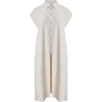 Robe chemise longue en crêpe femme Mat Fashion