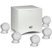 Pack de 5 enceintes surround Cabasse Satellite Alcyone 3 Blanc mat + 1 caisson de basses