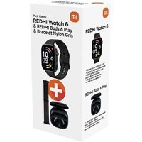 Pack Montre connectée Xiaomi Redmi Watch 6 Noir + Ecouteurs sans fil Xiaomi Redmi Buds 6 Play Bluetooth Noir + Bracelet Nylon