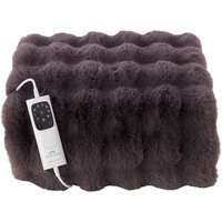 Couverture chauffante Dreamland Hygge days Imitation fourrure Cloudy 160X120 cm Gris Anthracite