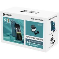 Pack Smartphone Motorola Moto G06 Power 6.88" Double nano SIM 256 Go Bleu + Ecouteurs Motorola Buds 2 Carbon Blanc et Noir