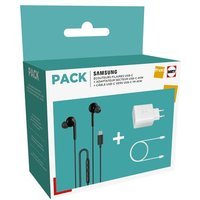 Pack Ecouteurs filaires intra-auriculaires Samsung Blanc + Adaptateur secteur 45W Blanc + Câble USB-C vers USB-C 1 m Blanc