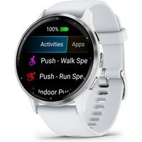 Montre connectée Garmin Venu 3 45mm boitier acier argent avec bracelet silicone blanc