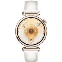 Montre connectée Huawei Watch GT6 41 mm Bluetooth Doré avec bracelet en cuir composite Blanc