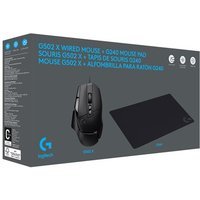 Souris Gaming filaire Logitech G502 X Noir + Tapis de souris G240
