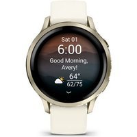 Montre connectée Garmin Venu 4 41 mm Beige et Or lunaire avec bracelet silicone Ivoire