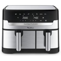Friteuse à air Moulinex Air fryer Dual Easy Fry & Grill Inox 2 tiroirs EZ905D20 2450 W