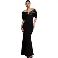 Robe décolteé en satin femme Goddiva Maxi
