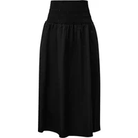 Jupe midi en popeline à détails smoqués et poches italiennes femme COMMA