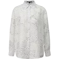 Blouse manches longues en ramie à motif imprimé intégral femme COMMA
