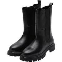 Bottines Chelsea en cuir de vachette lisse femme COMMA