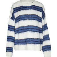 SUPERDRY Pull femme Slouchy Brushed Stripe bleu | XS