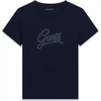 T-shirt col rond brodé femme Guess Script Logo 3D