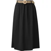 Jupe midi fluide en lin mélangé avec taille élastiquée et ceinture femme s.Oliver