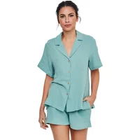 Pyjama chemise manches courtes et short femme Selmark P119