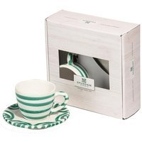 GMUNDNER KERAMIK Tasse et soucoupe - Espresso for you Gourmet - 2 pièces Vert Flammé vert