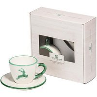 GMUNDNER KERAMIK Tasse und Untertasse - Espresso for you Gourmet - 2-tlg Grüner Hirsch vert