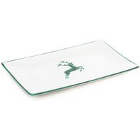 GMUNDNER KERAMIK Platte rechteckig Grüner Hirsch 36x15cm vert