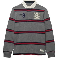 Polo manches longues rayé à double emblème Superdry