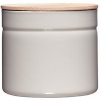 RIESS Boîte de conservation - Boîte de rangement en émail avec couvercle en bois de frêne Truehomewear 12cm 1390ml gris