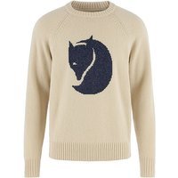FJÄLLRÄVEN Pull en maille unisexe Fox Logo Wool Uni beige | M