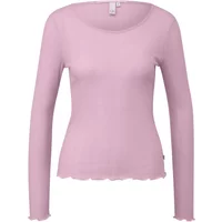 T-shirt côtelé légèrement transparent femme QS