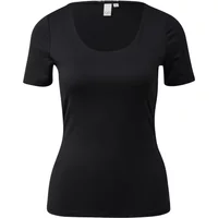 T-shirt Slim Fit à manches courtes et large encolure ronde femme QS