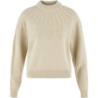 FJÄLLRÄVEN Pull en maille Oevik Solid Wool pour femme beige | S