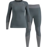 ODLO Ensemble sous-vêtements longs femme Fundamentals Performance vert foncé | XS