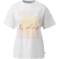 T-shirt boyfriend en coton avec imprimé devant femme QS
